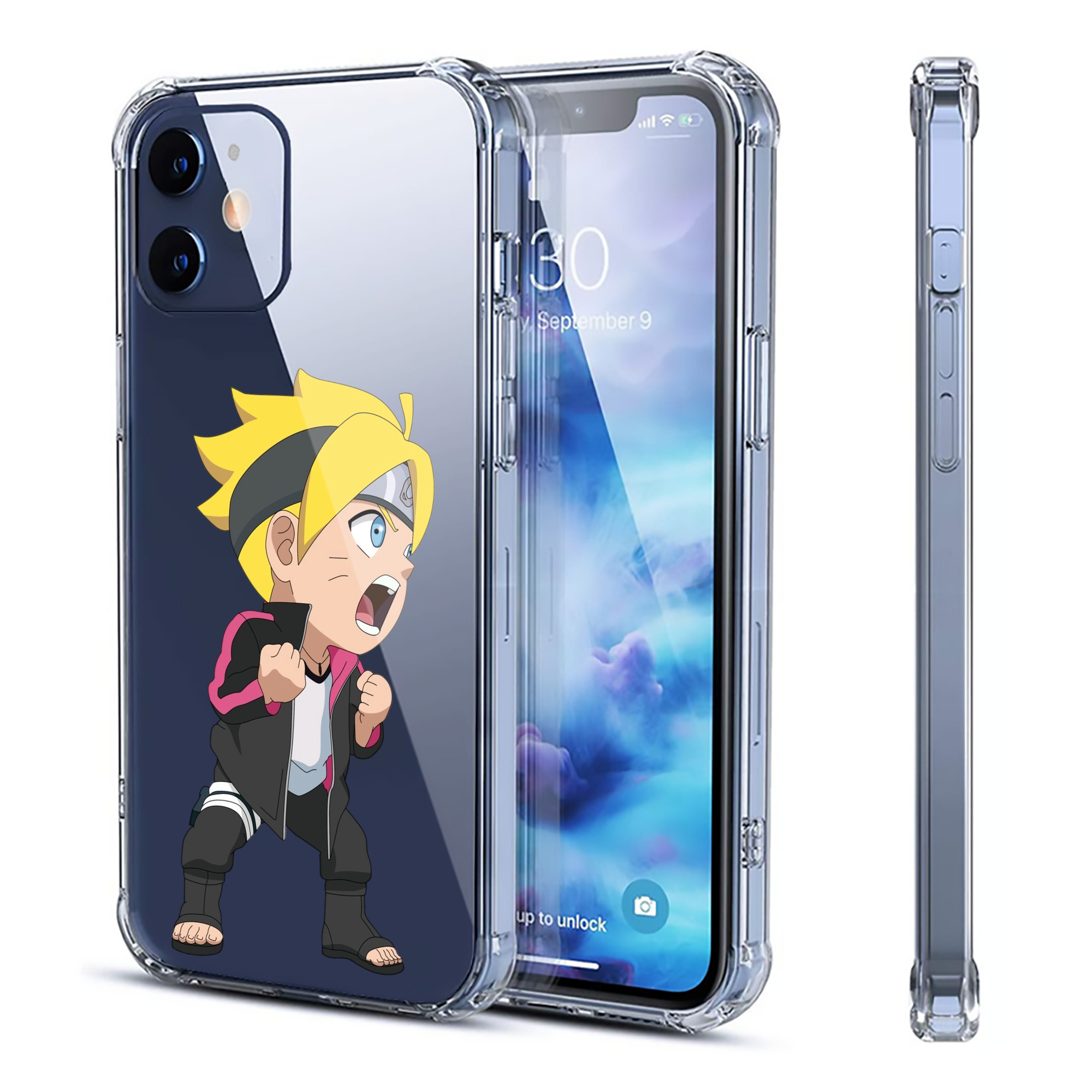 （画像用） NARUTO -ナルト- うずまき ボルト Uzumaki Boruto 【iPhone 12シリーズ対応】透明スマホケース（クリアソフトケース）